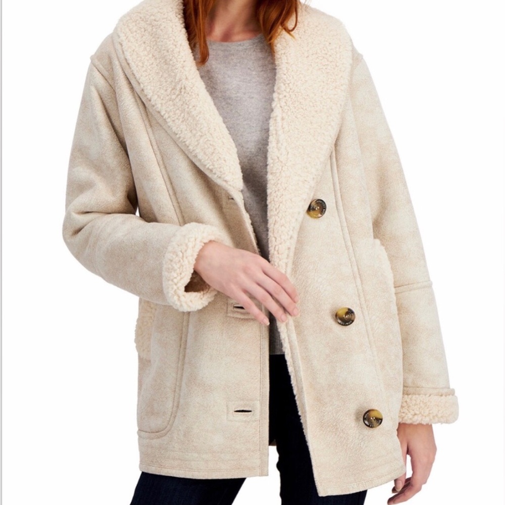 NWOT Sam Edelman Beige Sherpa Jacket Size Small